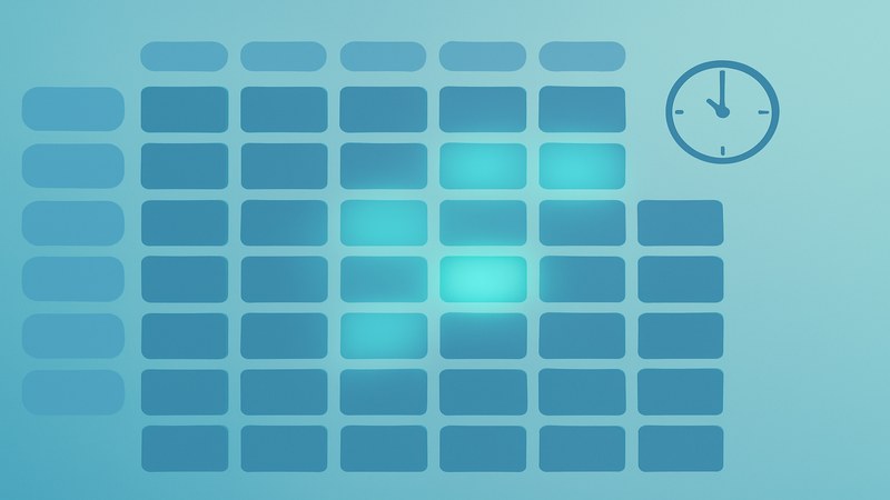 Weekly engagement heatmap grid showing bright peak posting windows versus dim off-peak hours