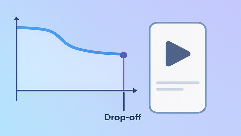 Video retention curve graph showing viewer drop-off after the first three seconds